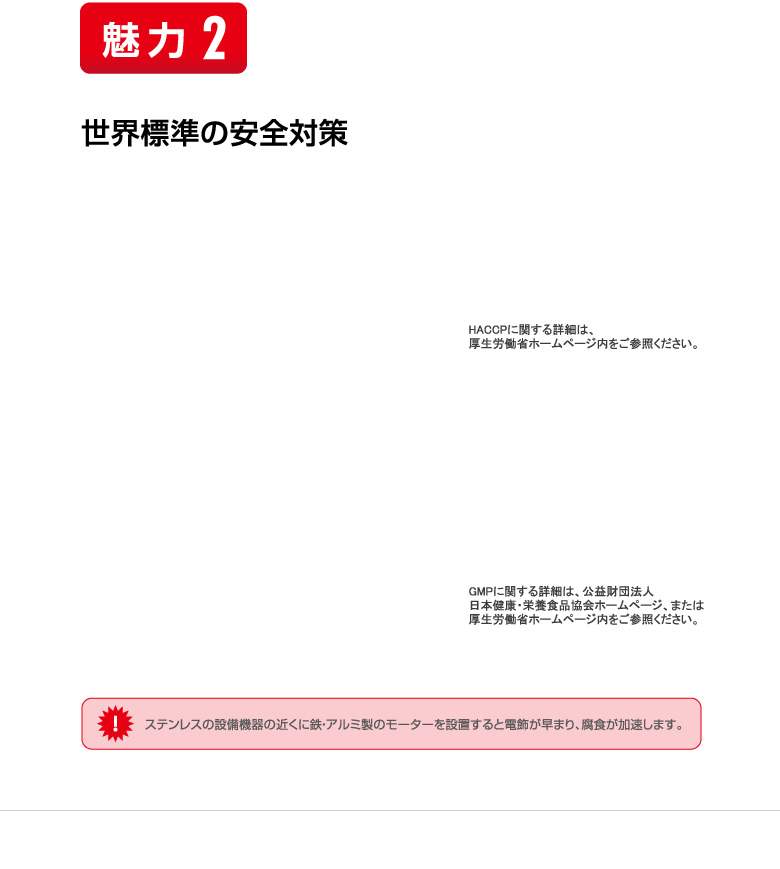 魅力2　世界標準の安全対策